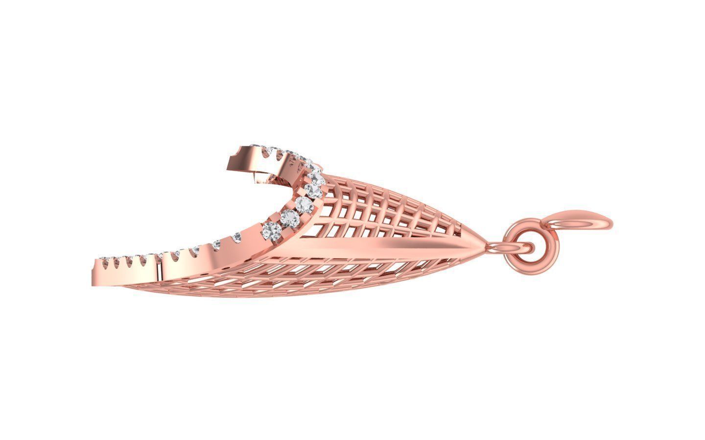 Heart Earrings Pendant Set 3dm STL OBJ FBX Renders Details 3D print model_1