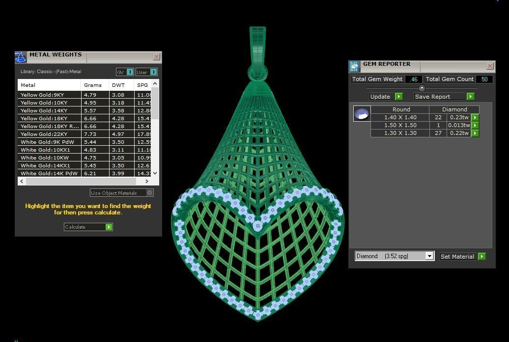 Heart Earrings Pendant Set 3dm STL OBJ FBX Renders Details 3D print model_9