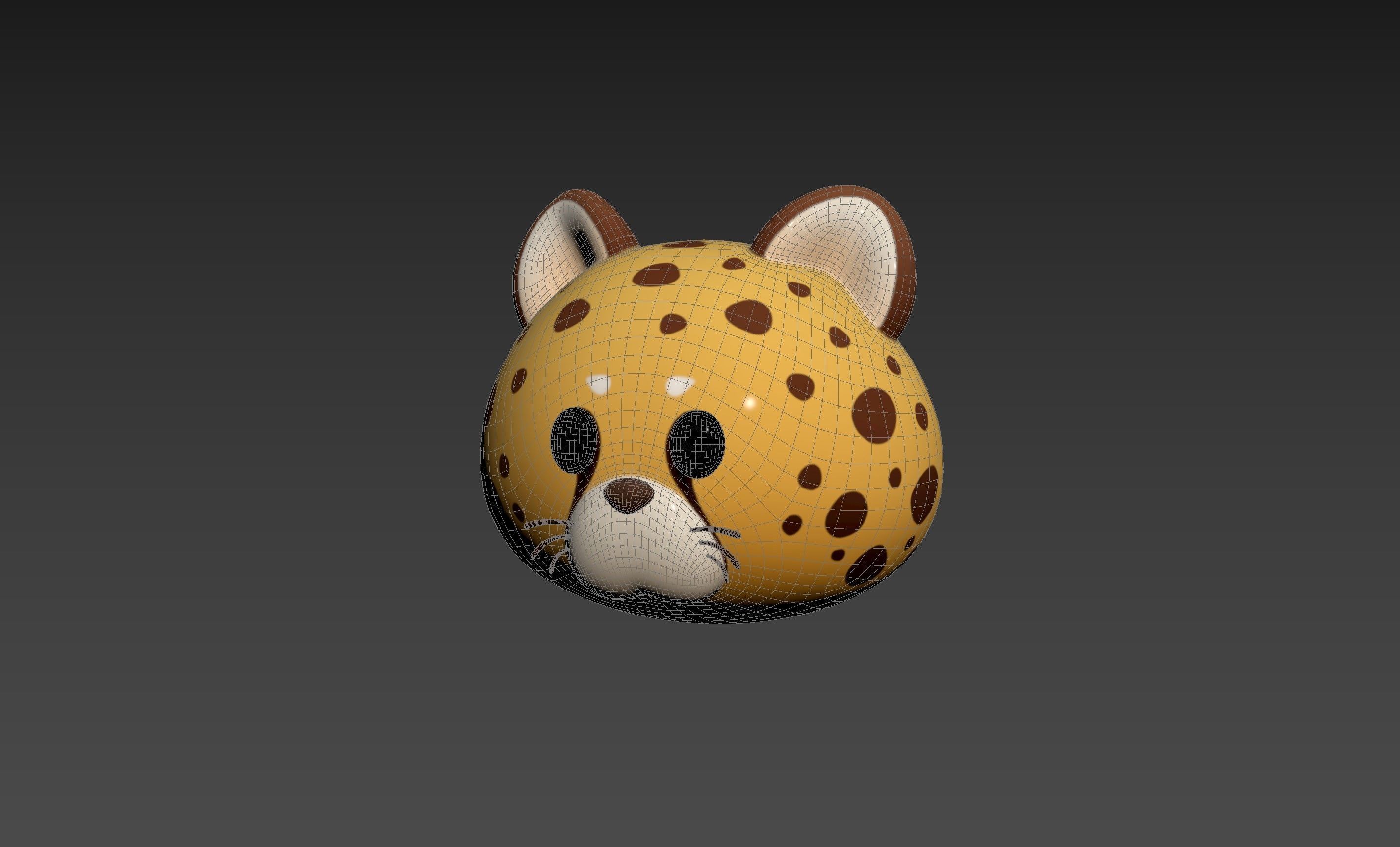 Prop178 Cheetah Head 3D model_12