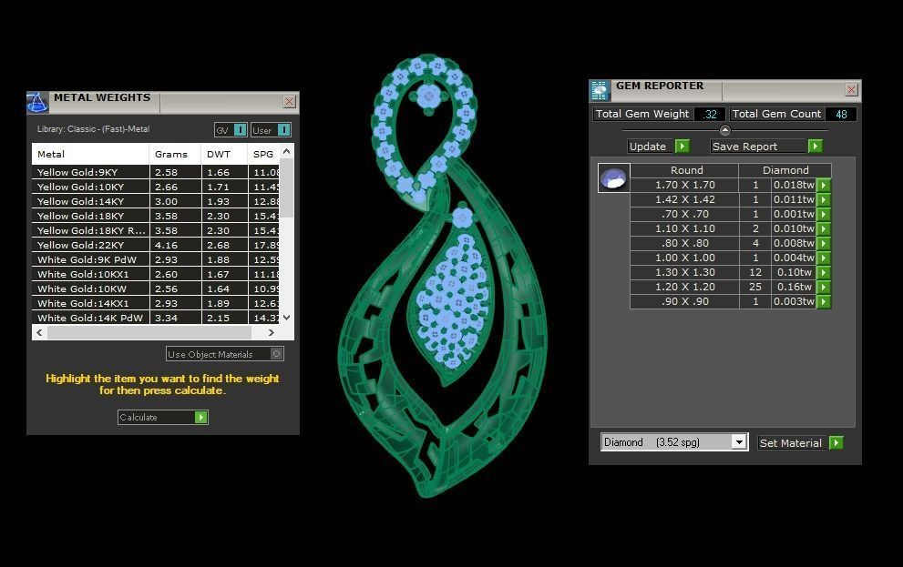 Earrings Pendant Set 3dm STL OBJ FBX Renders Details 3D print model_7