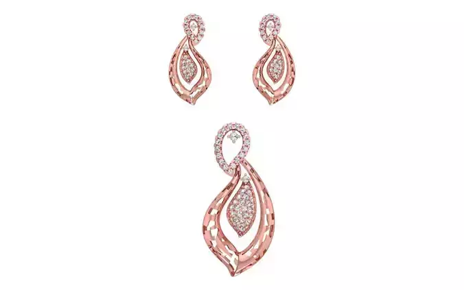 Earrings Pendant Set 3dm STL OBJ FBX Renders Details