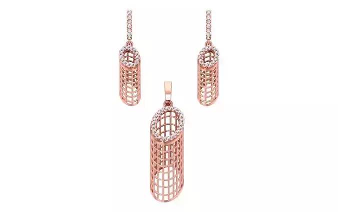Earrings Pendant Set 3dm STL OBJ FBX Renders Details