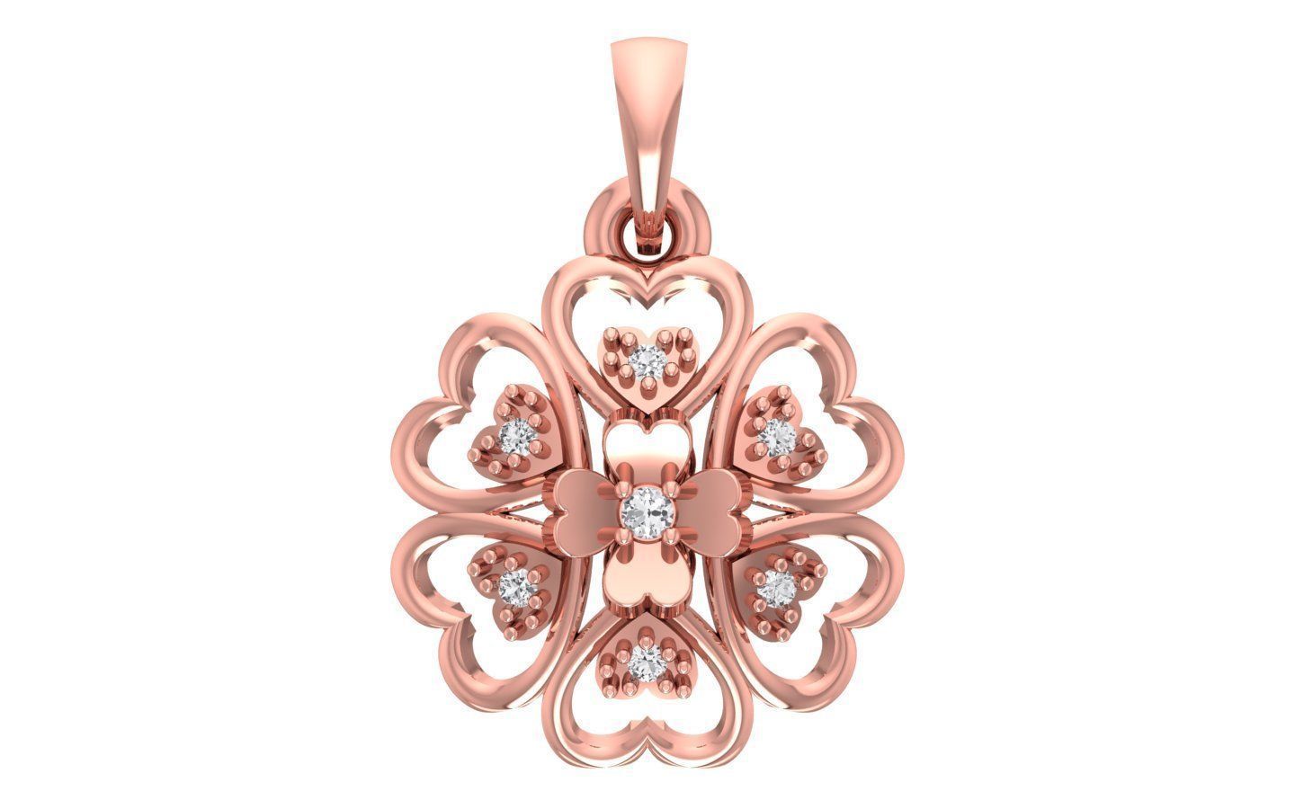 Heart Earrings Pendant Set 3dm STL OBJ FBX Renders Details 3D print model_6