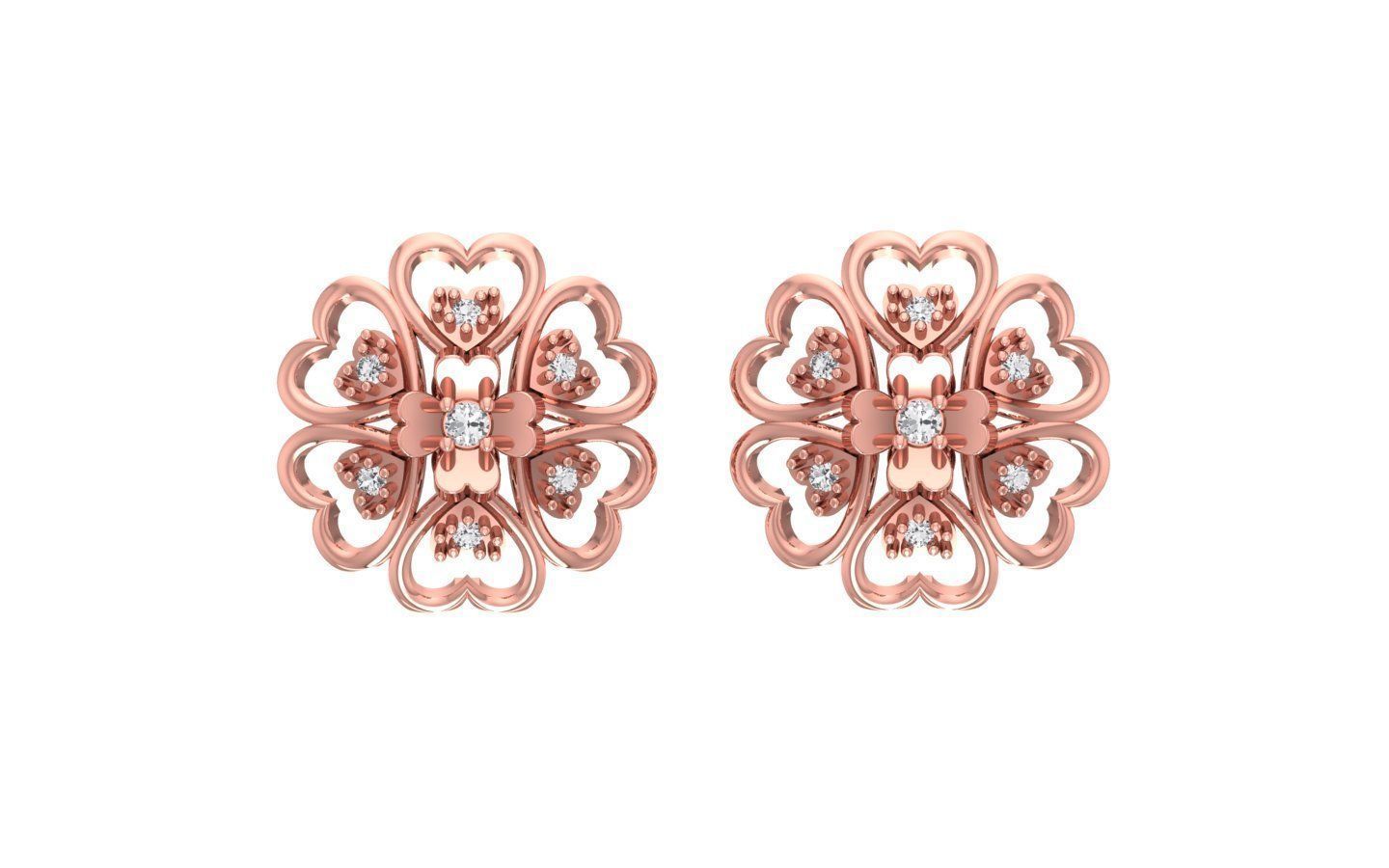 Heart Earrings Pendant Set 3dm STL OBJ FBX Renders Details 3D print model_2