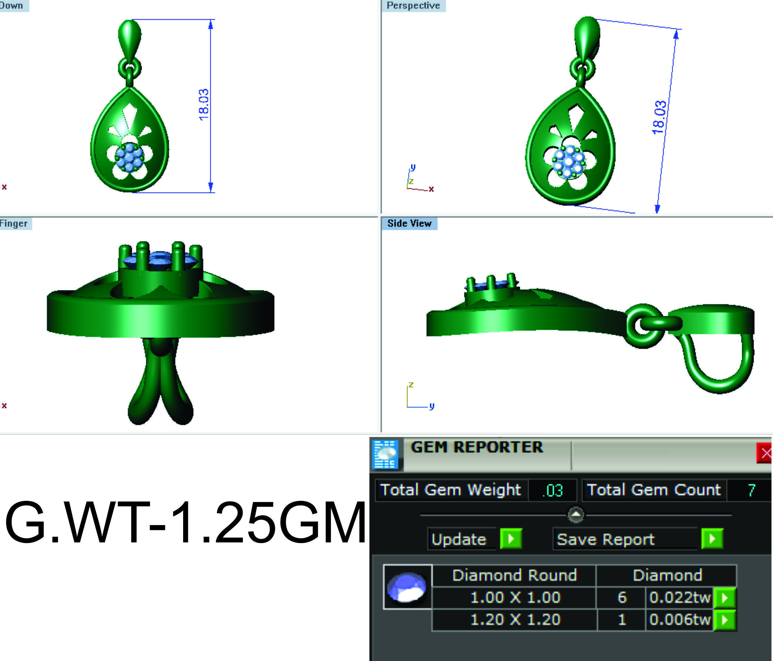 Earrings Pendant Set 3dm STL OBJ FBX Renders Details 3D print model_3
