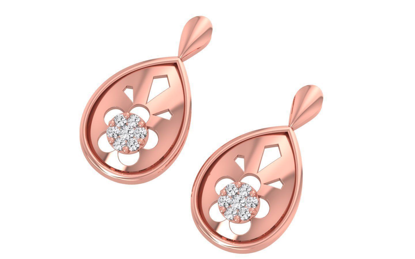 Earrings Pendant Set 3dm STL OBJ FBX Renders Details 3D print model_8