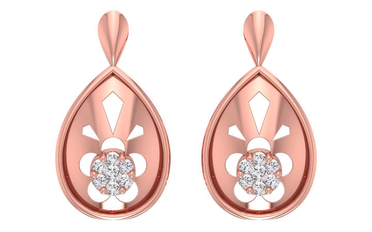 Earrings Pendant Set 3dm STL OBJ FBX Renders Details 3D print model_5