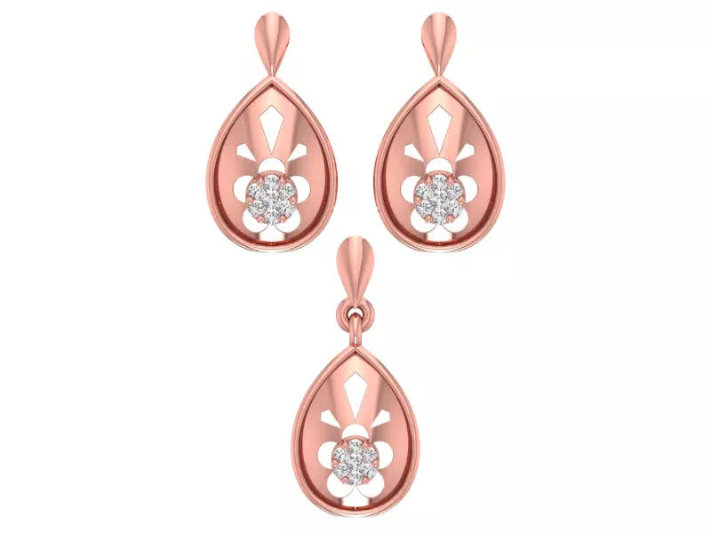 Earrings Pendant Set 3dm STL OBJ FBX Renders Details 3D print model_0