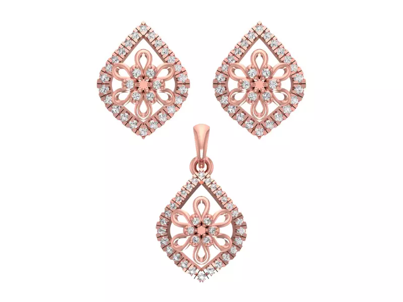 Earrings Pendant Set 3dm STL OBJ FBX Renders Details 3D print model_0