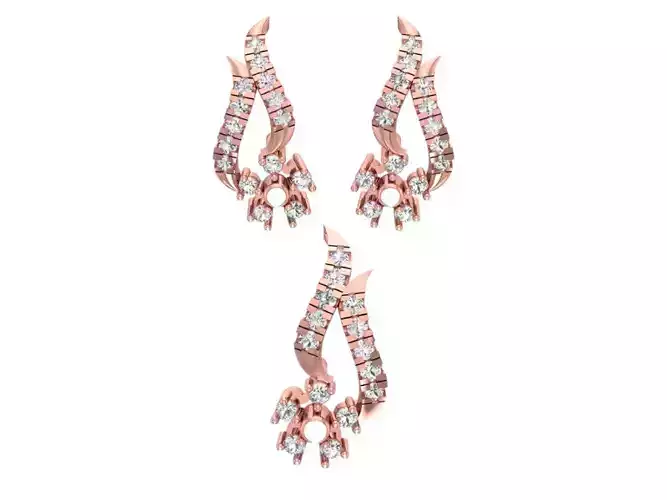 Earrings Pendant Set 3dm STL OBJ FBX Renders Details