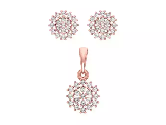 Earrings Pendant Set 3dm STL OBJ FBX Renders Details