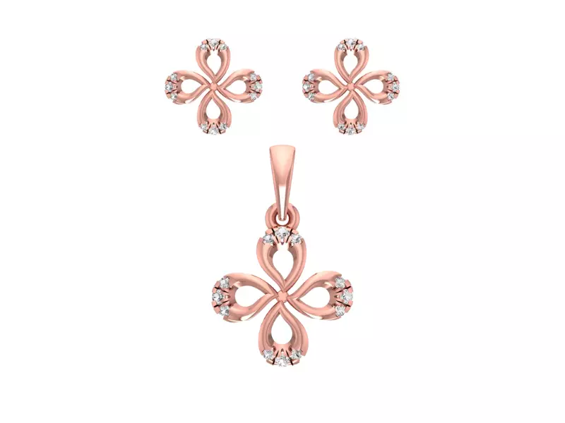 Earrings Pendant Set 3dm STL OBJ FBX Renders Details 3D print model_0