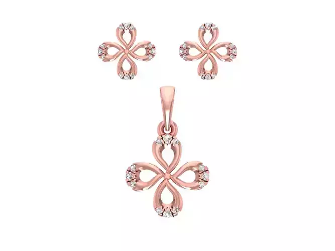 Earrings Pendant Set 3dm STL OBJ FBX Renders Details