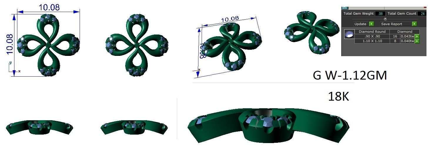 Earrings Pendant Set 3dm STL OBJ FBX Renders Details 3D print model_8