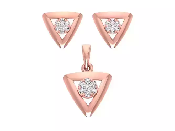 Earrings Pendant Set 3dm STL OBJ FBX Renders Details