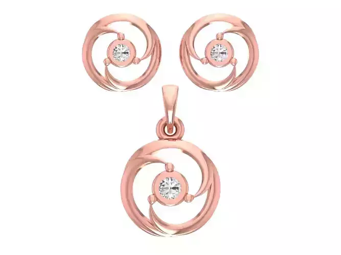 Earrings Pendant Set 3dm STL OBJ FBX Renders Details