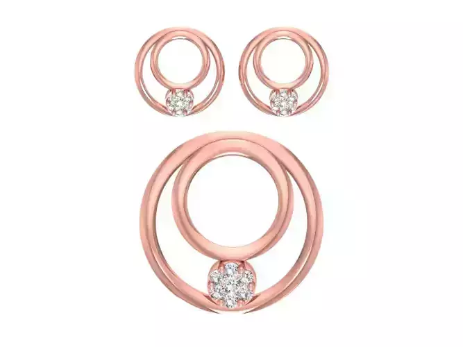 Earrings Pendant Set 3dm STL OBJ FBX Renders Details