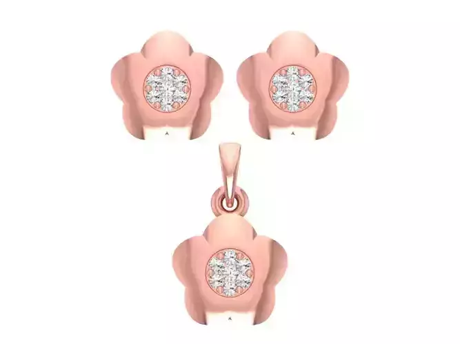 Earrings Pendant Set 3dm STL OBJ FBX Renders Details