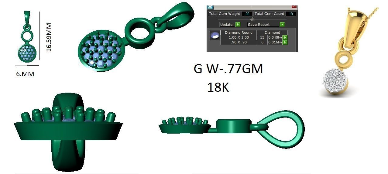 Earrings Pendant Set 3dm STL OBJ FBX Renders Details 3D print model_6