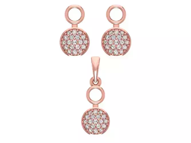 Earrings Pendant Set 3dm STL OBJ FBX Renders Details