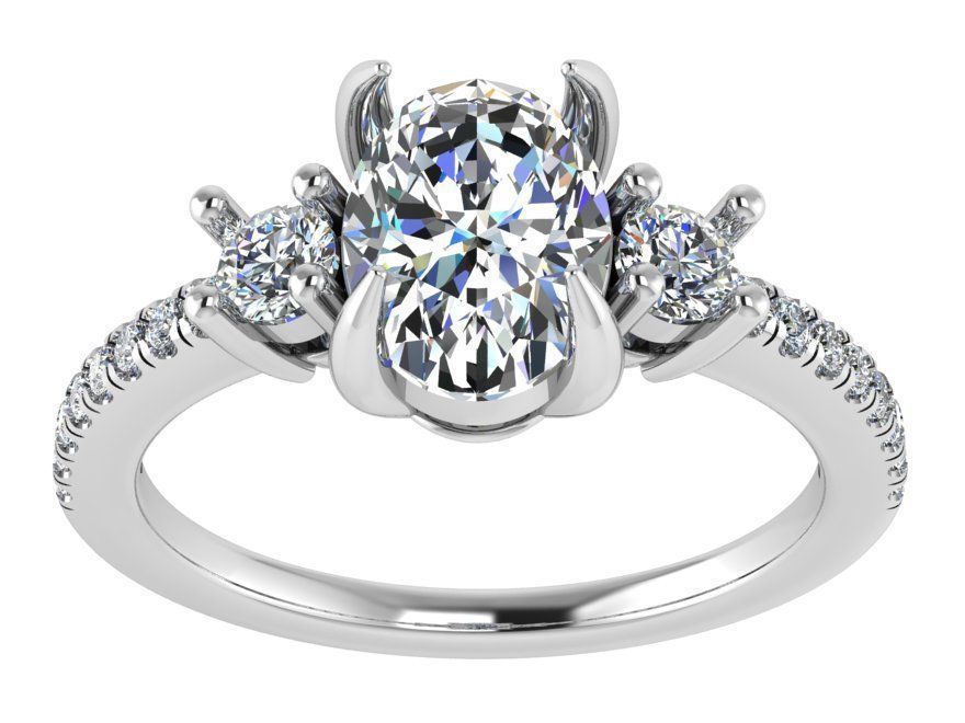 3-Stone Diamond ring 2500 3D print model 3D print model_2