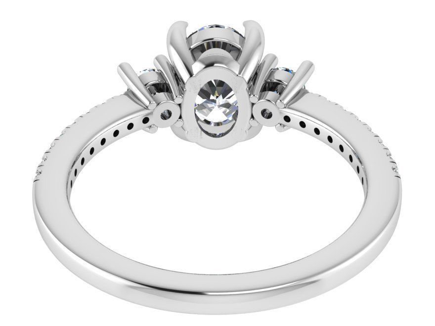 3-Stone Diamond ring 2500 3D print model 3D print model_3