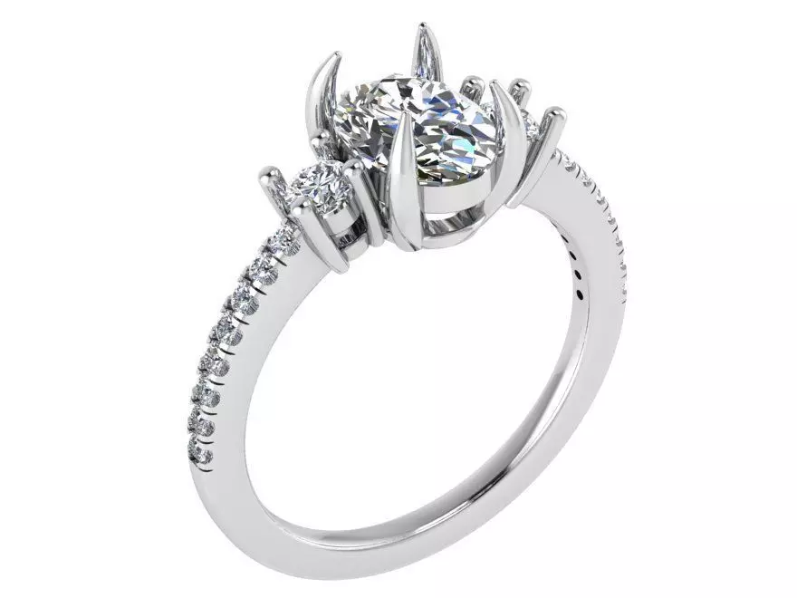 3-Stone Diamond ring 2500 3D print model 3D print model_0