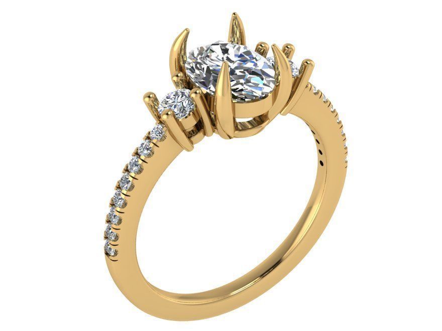 3-Stone Diamond ring 2500 3D print model 3D print model_1