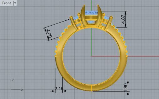 3-Stone Diamond ring 2500 3D print model 3D print model_5