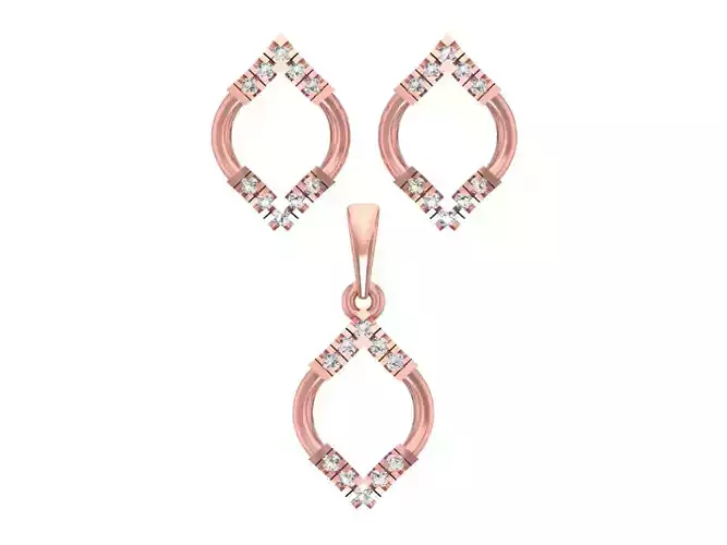 Earrings Pendant Set 3dm STL OBJ FBX Renders Details