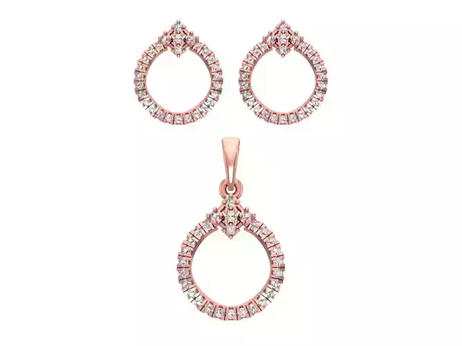 Earrings Pendant Set 3dm STL OBJ FBX Renders Details