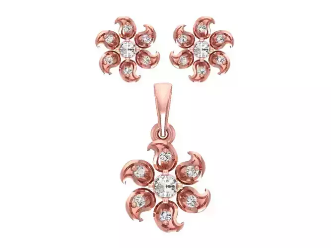 Earrings Pendant Set 3dm STL OBJ FBX Renders Details