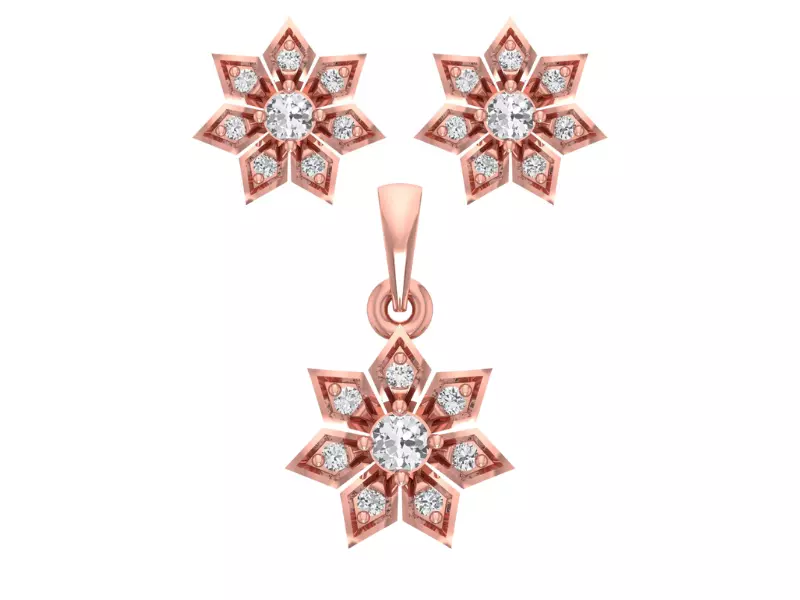 Earrings Pendant Set 3dm STL OBJ FBX Renders Details 3D print model_0