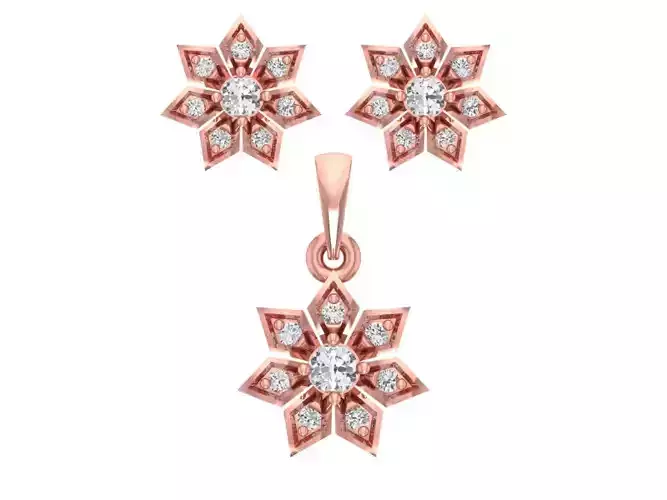 Earrings Pendant Set 3dm STL OBJ FBX Renders Details