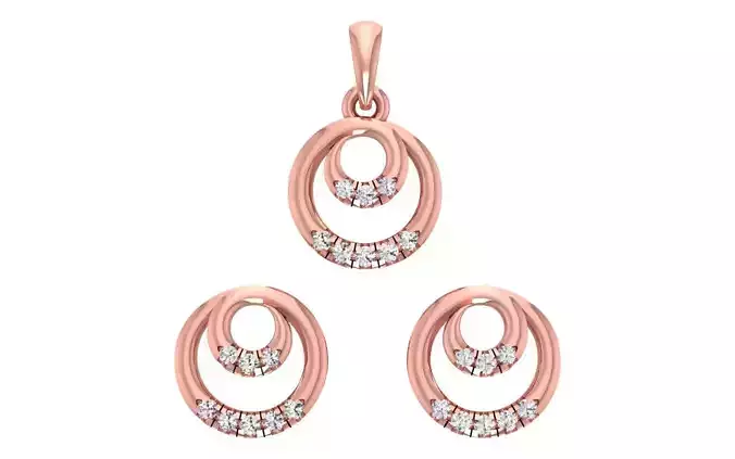 Earrings Pendant Set 3dm STL OBJ FBX Renders Details