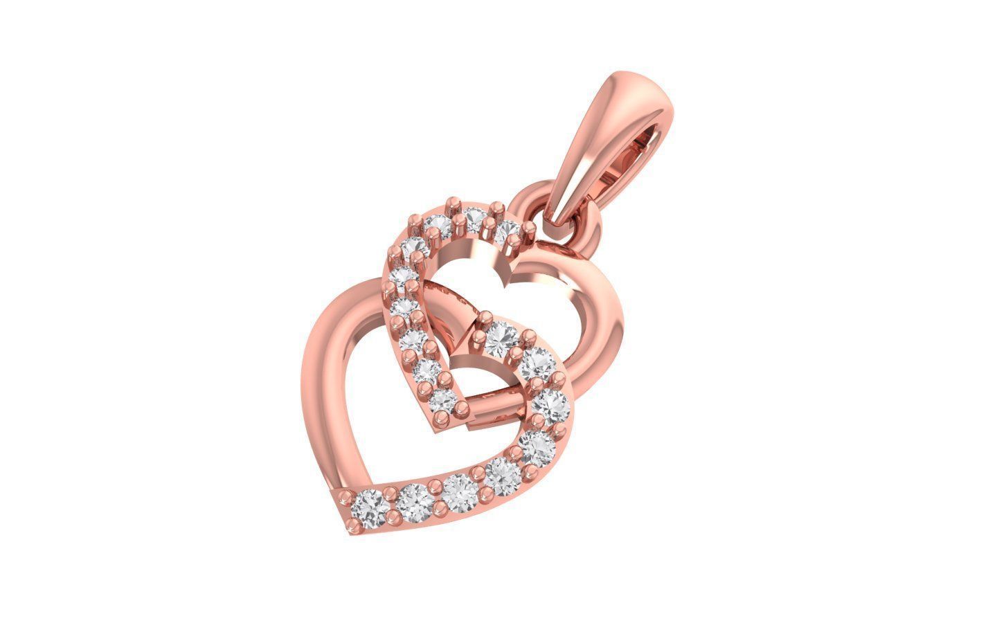 Heart Earrings Pendant Set 3dm STL OBJ FBX Renders Details 3D print model_9