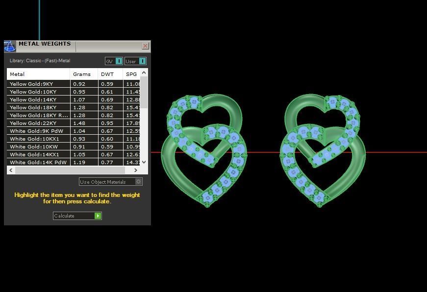 Heart Earrings Pendant Set 3dm STL OBJ FBX Renders Details 3D print model_3
