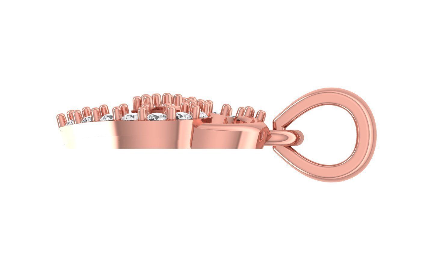 Heart Earrings Pendant Set 3dm STL OBJ FBX Renders Details 3D print model_5