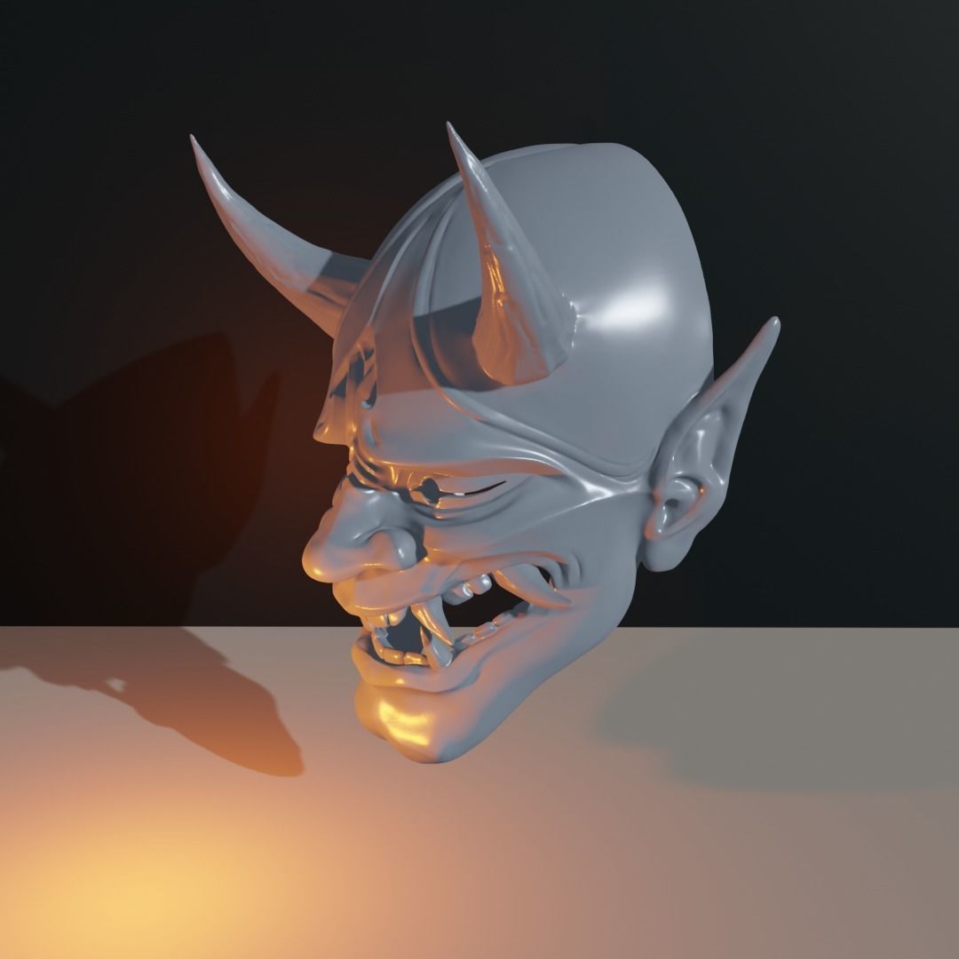 ONI MASK HANNYA  MASCARA ONI 3D print model_2