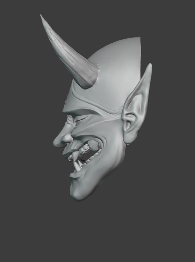 ONI MASK HANNYA  MASCARA ONI 3D print model_7