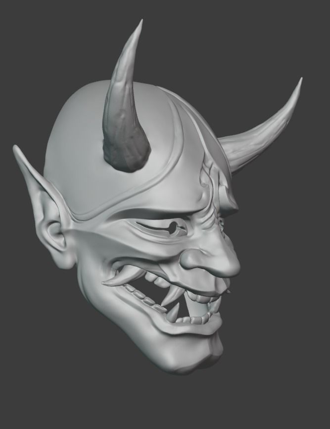 ONI MASK HANNYA  MASCARA ONI 3D print model_6