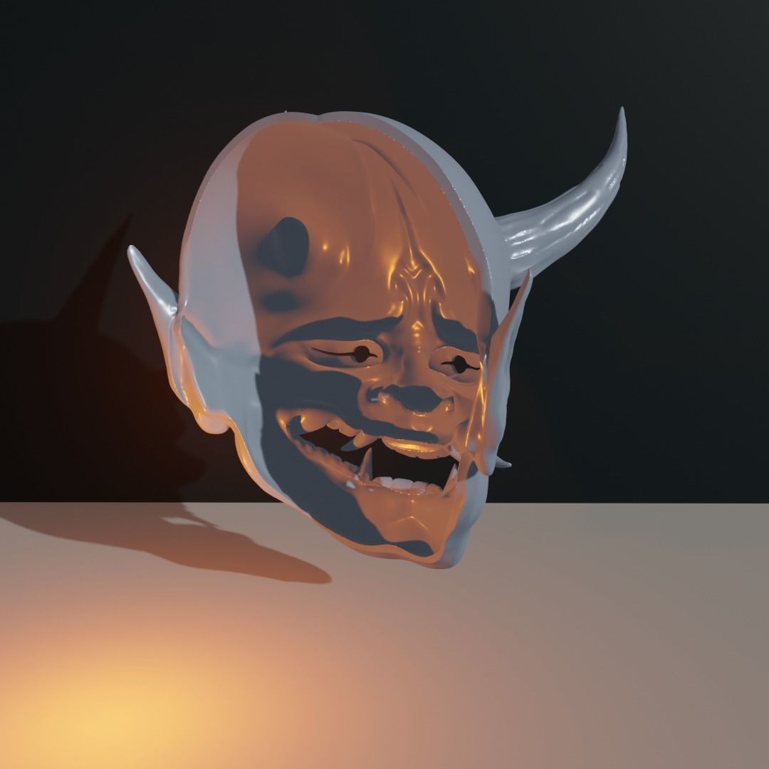 ONI MASK HANNYA  MASCARA ONI 3D print model_3