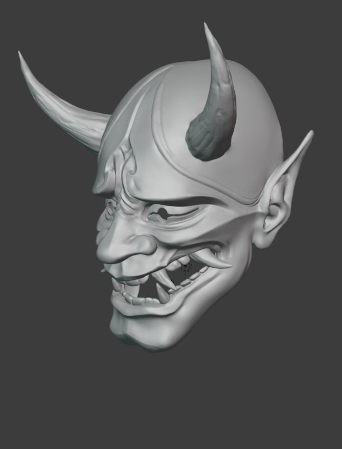 ONI MASK HANNYA  MASCARA ONI 3D print model_8