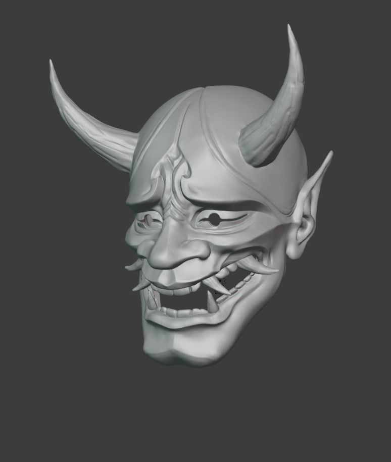ONI MASK HANNYA  MASCARA ONI 3D print model_4