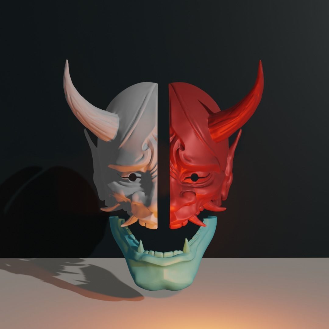 ONI MASK HANNYA  MASCARA ONI 3D print model_1