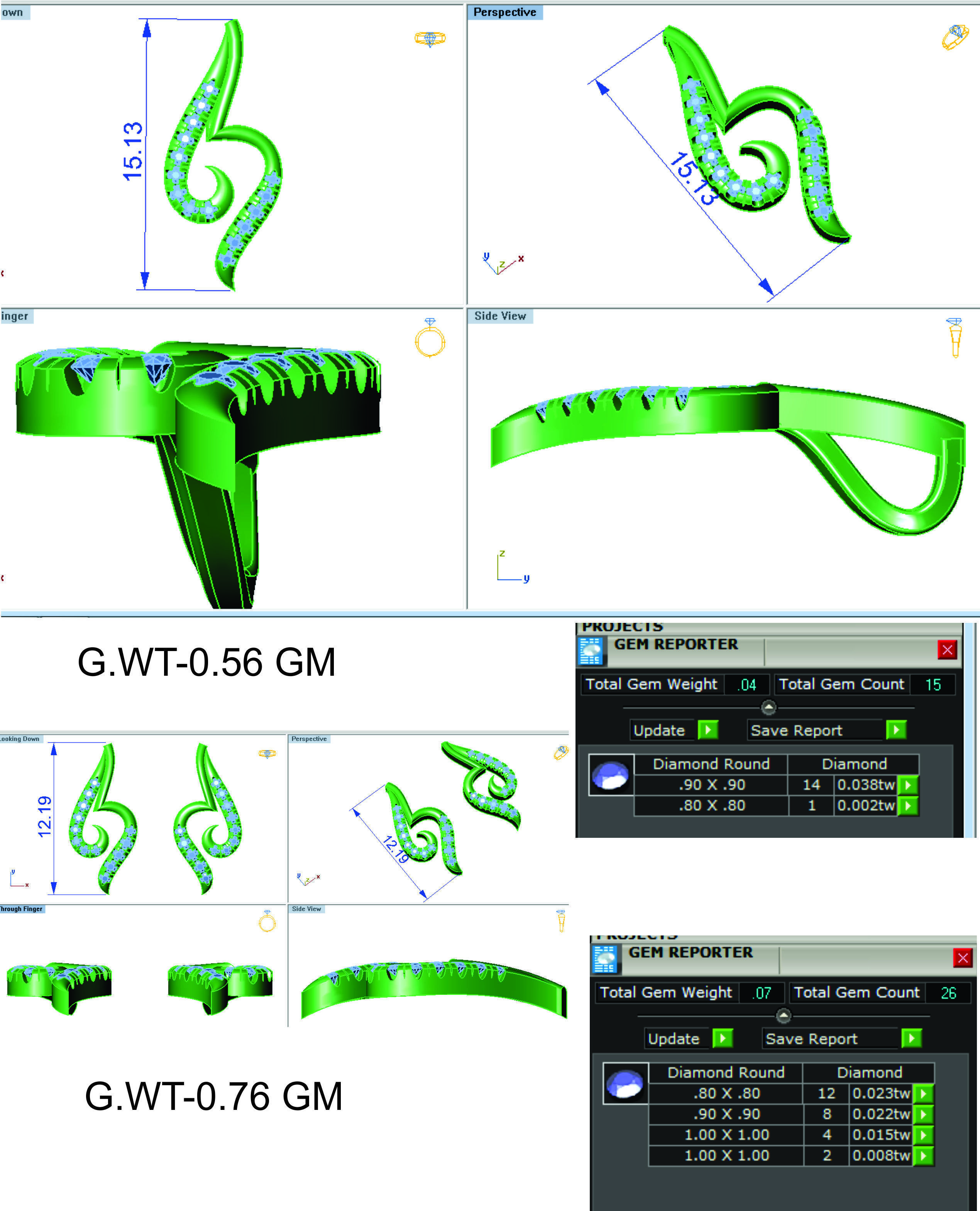 Earrings Pendant Set 3dm STL OBJ FBX Renders Details 3D print model_8