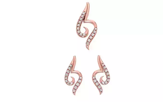 Earrings Pendant Set 3dm STL OBJ FBX Renders Details