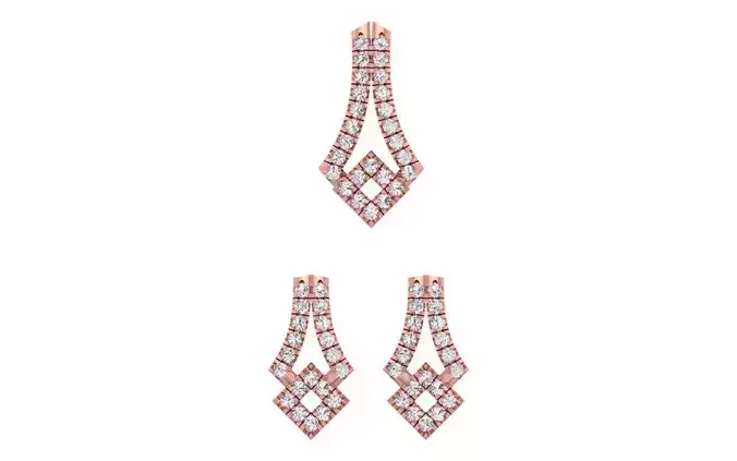 Earrings Pendant Set 3dm STL OBJ FBX Renders Details