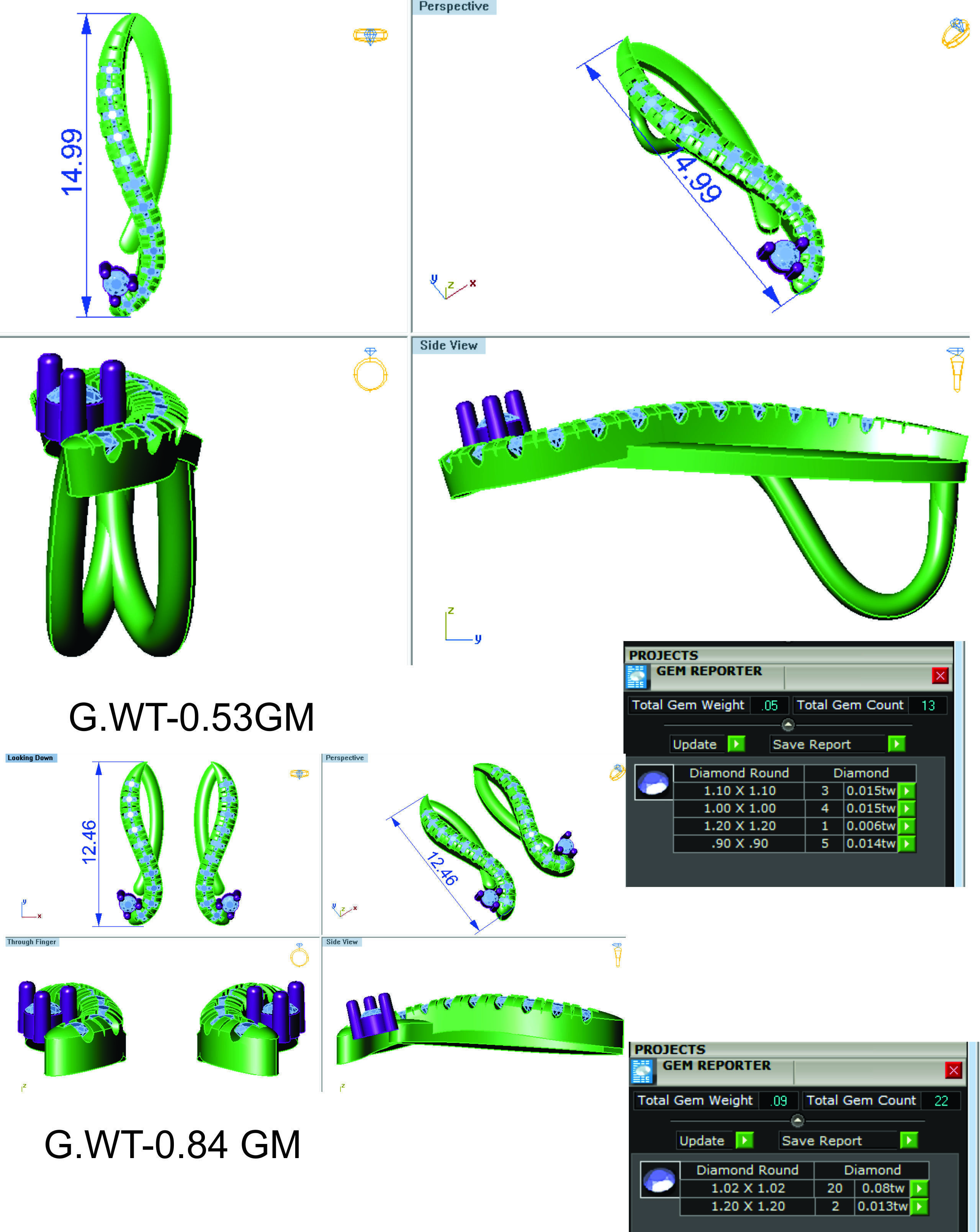 Earrings Pendant Set 3dm STL OBJ FBX Renders Details 3D print model_6