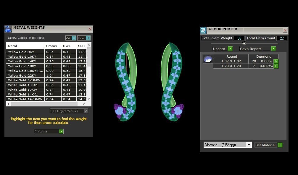 Earrings Pendant Set 3dm STL OBJ FBX Renders Details 3D print model_7